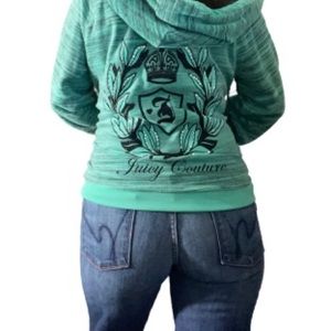 Green juicy couture jacket with rhinestone sparkly logo in the back💚